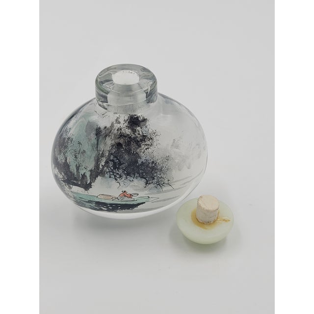 Mid 20th Century Chinese Inside-Painted Glass Snuff Bottle Scholarly Mountain Retreat For Sale In Mobile - Image 6 of 12