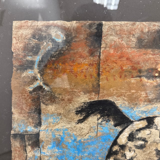 1990s Monica Stobie “Columbia Plateau Pony” Pastel on Bark Paper, 1993 For Sale - Image 5 of 12