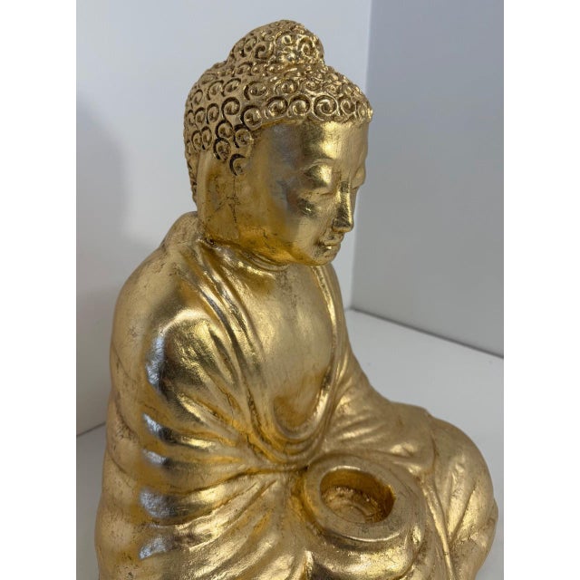 Southeast Asian Artist, Buddha Sculptures, 20th Century, Gilt Terracotta, Set of 2 For Sale - Image 9 of 14