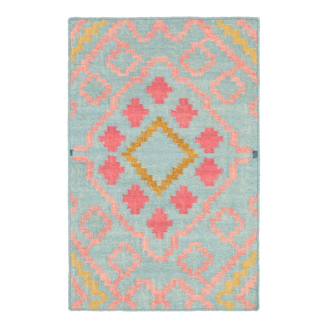 Kit Kemp for Dash & Albert Jelly Roll Multi Woven Wool Rug, 5' x 8' For Sale