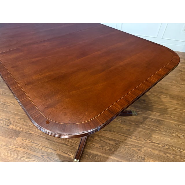 Traditional Georgian Style Banded Mahogany Dining Table by Leighton Hall - Showroom Sample For Sale - Image 12 of 14