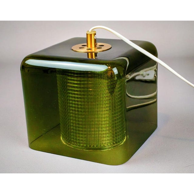 Mid-Century Green Glass Ceiling Lamp by Carl Fagerlund for Orrefors, 1960s For Sale - Image 3 of 16