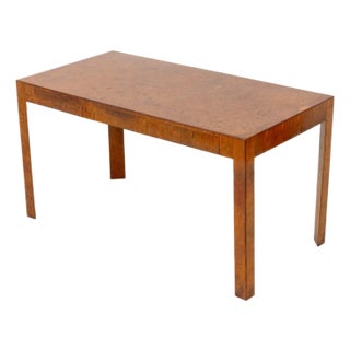 Milo Baughman Burl Wood Writing Table For Sale