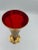Ruby Red Late 19th Century Moser Style Cranberry Glass Vase With Gilt and Applied Floral Decoration For Sale - Image 8 of 11