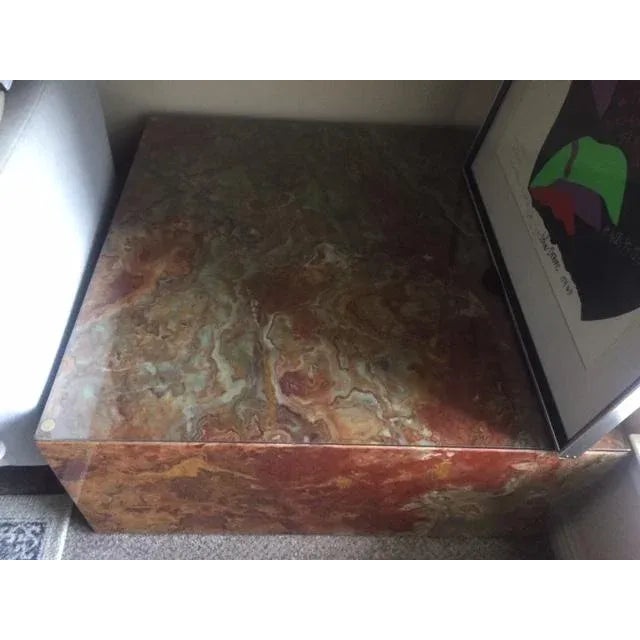 Tan 1970s Mid Century Post Modern Square Italian Marble Coffee/Cocktail Table For Sale - Image 8 of 14