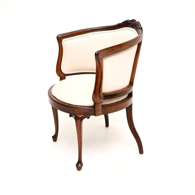 19th Century Antique Edwardian Tub Armchair, 1890 For Sale - Image 5 of 11
