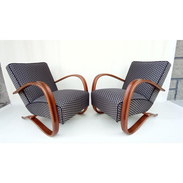 Modern H-269 Lounge Chairs by Jindrich Halabala for Up Zavody, 1930s, Set of 2 For Sale - Image 3 of 16