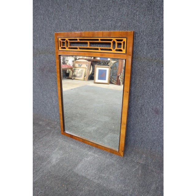 Traditional Mid Century Fruitwood Mirror For Sale - Image 3 of 5