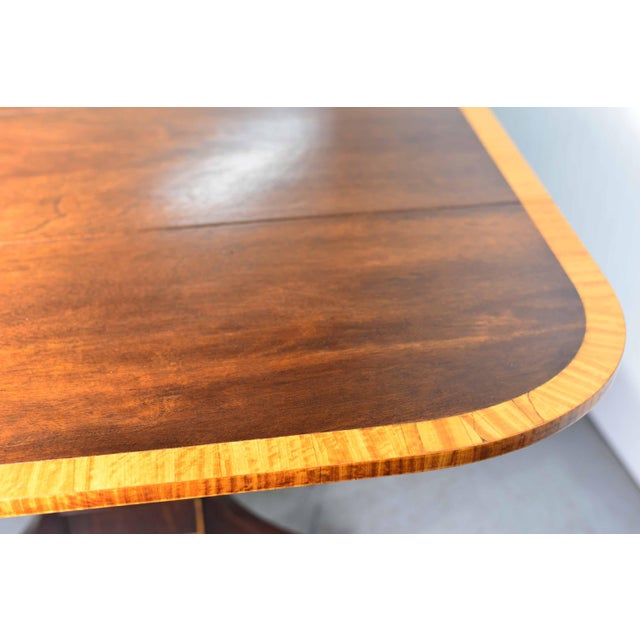 Vintage Hepplewhite Style Banded Dining Table With Extensions For Sale - Image 9 of 12