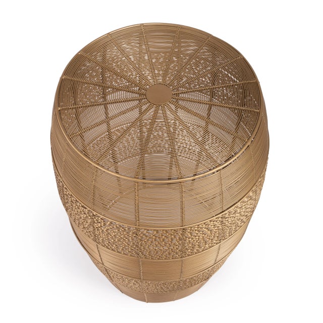 Spritely Home Accent Furniture Bellarose Metal Accent Table, Gold For Sale - Image 4 of 8