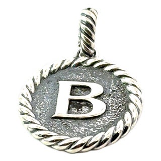 1990s David Yurman Letter B Amulet Sterling Silver Estate For Sale