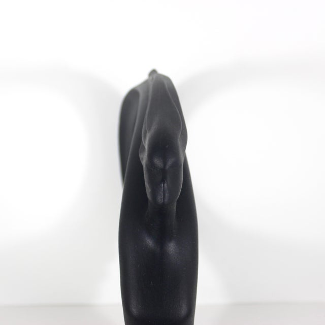 Black Art Nouveau Black Ceramic Flying Dancing Woman Sculpture 19” Tall For Sale - Image 8 of 13