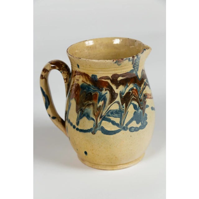 Two Antique Jaspé Pottery Pitchers, France, Late 19th Century For Sale - Image 4 of 12