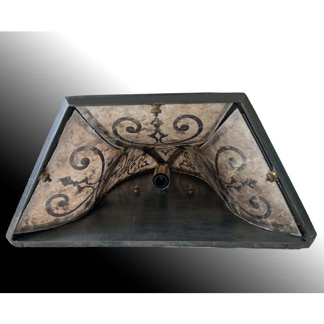 2000 - 2009 Vintage Fine Art Lamps Iron Wall Sconce - Mica Shade For Sale - Image 5 of 8