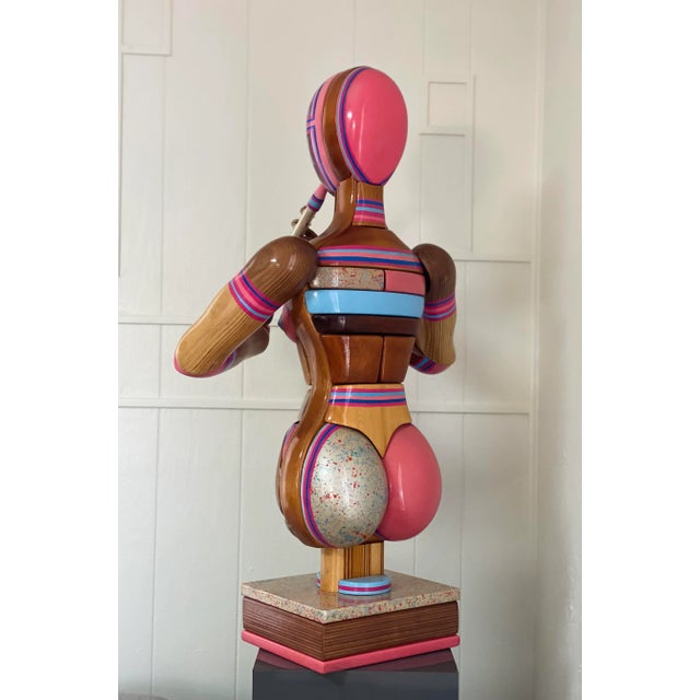 1990s Ms. Bubble by Daniel Meyer Wood and Acrylic Woman Sculpture For Sale - Image 5 of 12