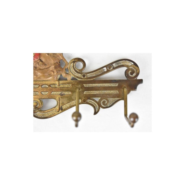 Cast Iron Polychrome Egyptian Themed Rack Was Manufactured by the Judd Mfg. Co. 1598 For Sale - Image 4 of 6