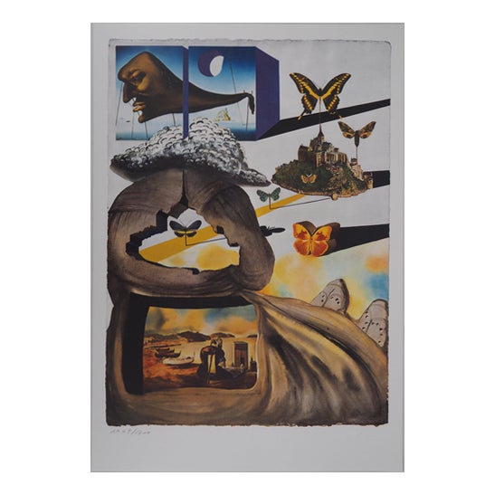 Salvador Dalí, Normandy, SNCF Butterfly Suite, Original Lithograph For Sale