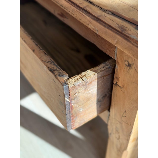 Wood Antique French Coffee Table with Two Drawers For Sale - Image 7 of 10