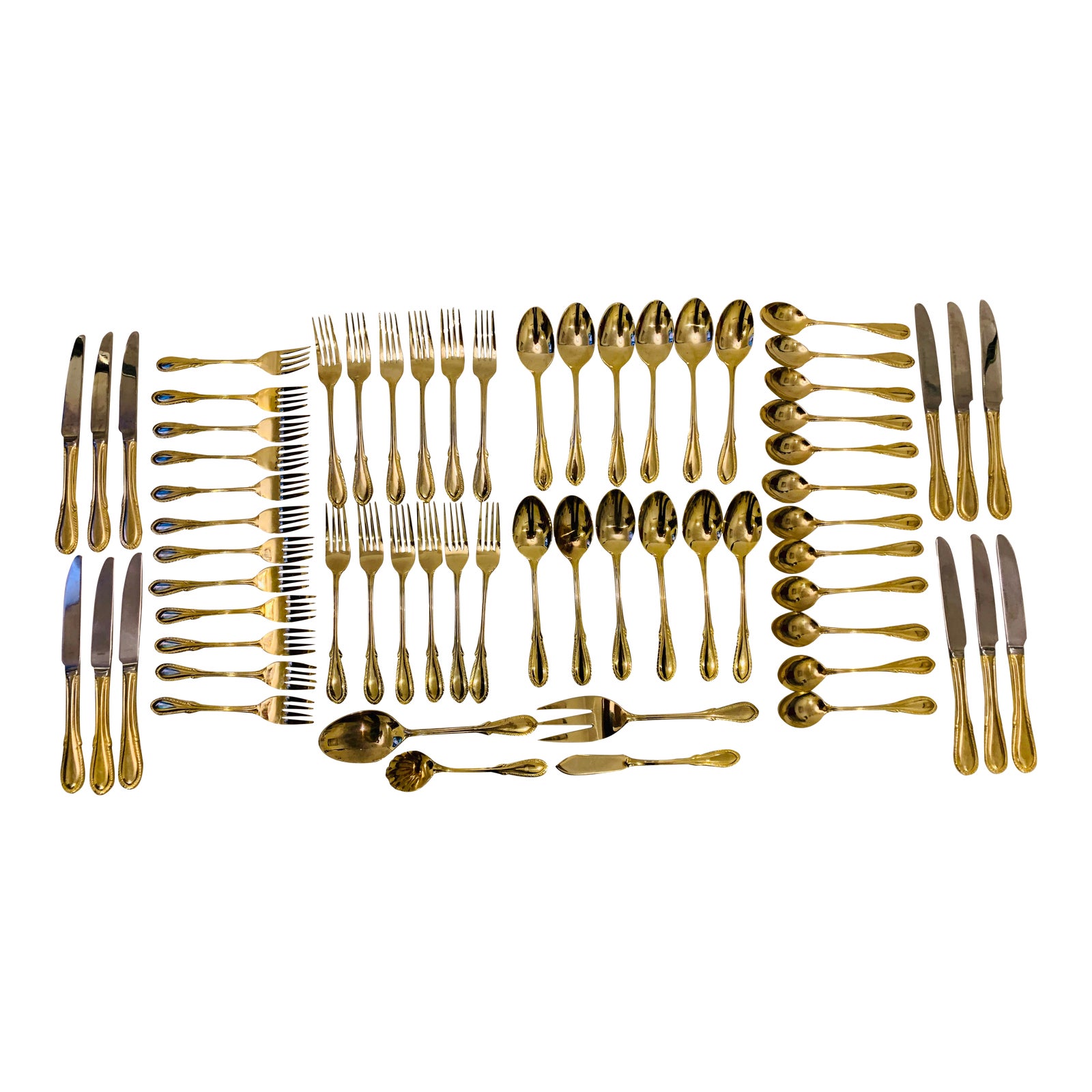 Vintage Farberware Gold Plated Flatware Service for 12 64 Pieces