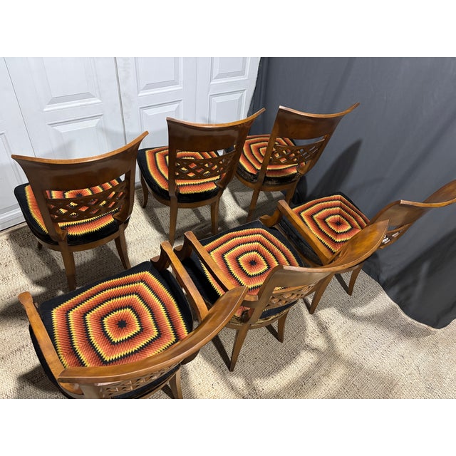 Tan Set of 6 Biedemeier Style Dining Chairs For Sale - Image 8 of 16