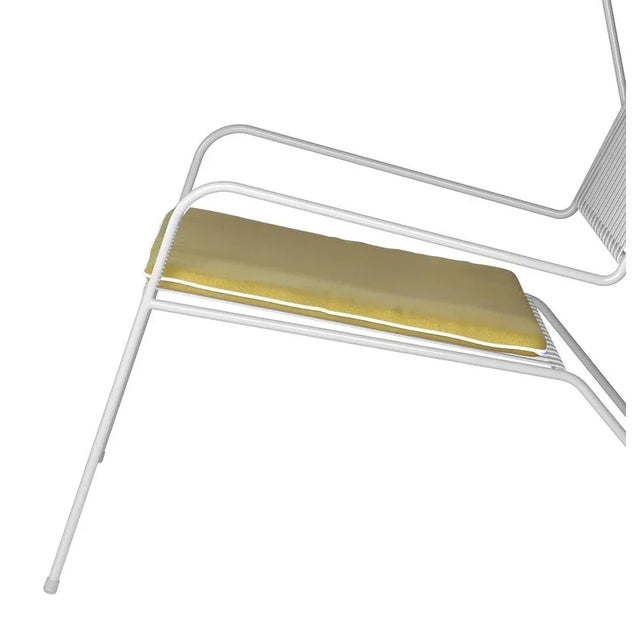 White Capri Easy Lounge Chair with Seat Cushion by Cools Collection For Sale - Image 4 of 6