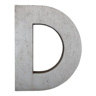 Large Antique Industrial Metal Letter D For Sale