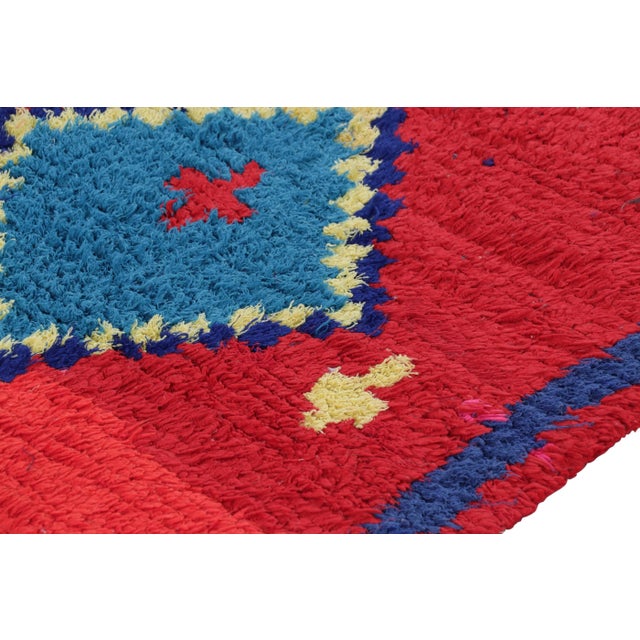 Vintage Moroccan Runner Rug in Red With Diamond Medallions - Rug & Kilim For Sale In New York - Image 6 of 8