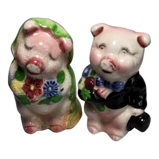 1950s Vintage Py Japan Pig Couple Salt Pepper Shakers For Sale