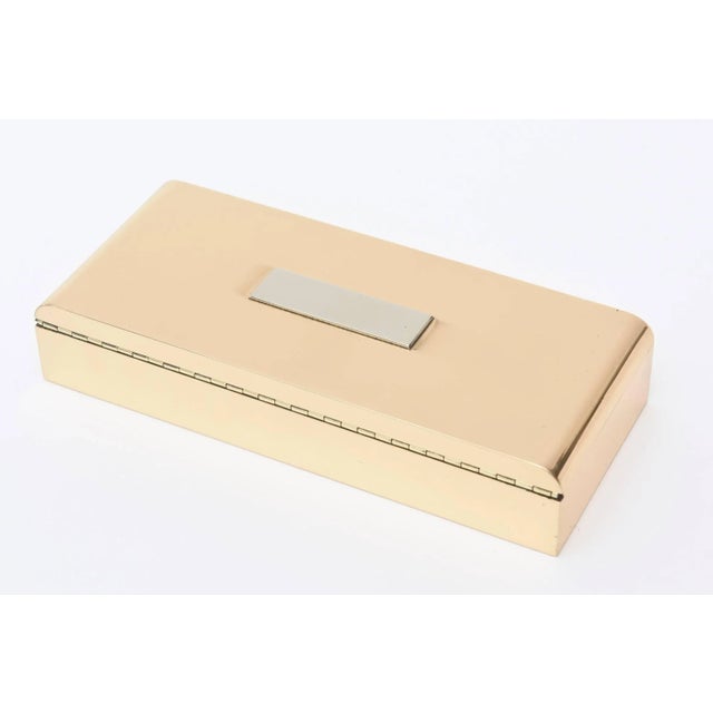 1930s Vintage Art Deco Bronze and Silver Plate Hinged Signed Box For Sale - Image 5 of 11