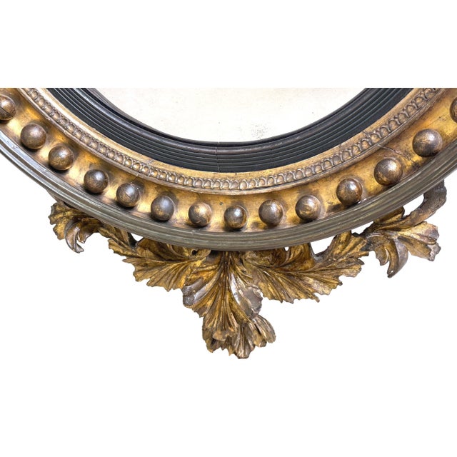 Regency Giltwood Circular Convex Mirror, 1830 For Sale - Image 4 of 12