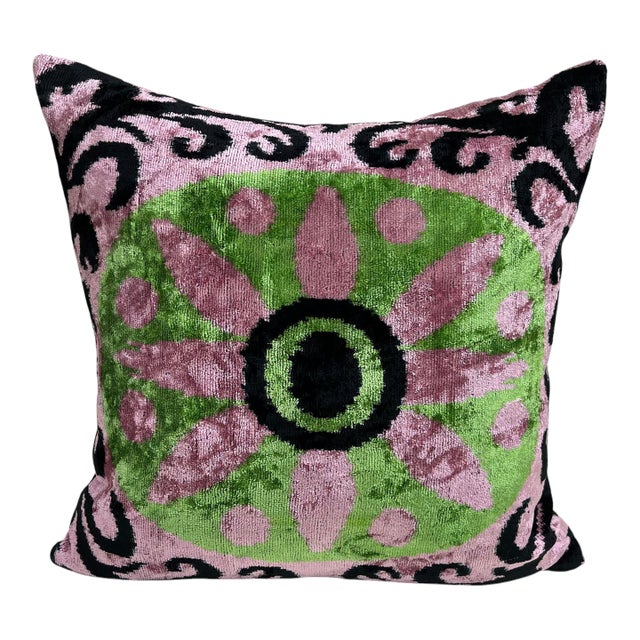 Large Silk Cushion Cover With Mystic Design For Sale