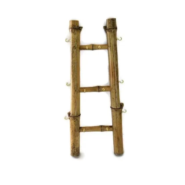 Vintage Boho Bamboo Ladder Jewelry Display For Sale - Image 9 of 10