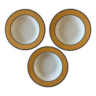 Set of 3 Pagnossin Spa Yellow Ironstone Soup Bowls For Sale