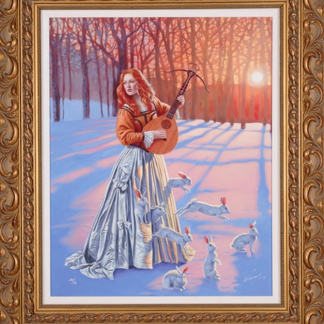 2016 Print in Excellent Condition overall with small frame corner chip upper left Michael Cheval "Love Hunter II" Artist...
