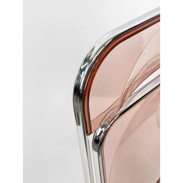 Italian Pink Acrylic Glass Folding Chairs by Giancarlo Piretti for Castelli / Anonima Castelli, Set of 12 For Sale - Image 16 of 18