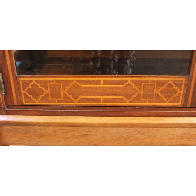 Traditional Circa 1901-1914 Edwardian Period English Bookcase Cabinet on Stand For Sale - Image 3 of 10