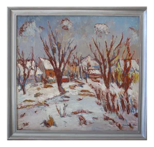 German Dontsov, Sunrise in Winter, 1975, Oil on Canvas