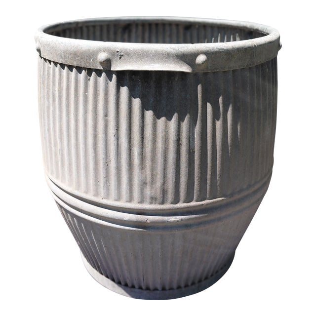 Vintage English Bowling Galvanized Dolly Tub For Sale