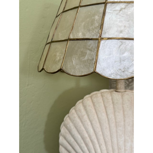 Vintage Nautilus Shell Lamp - Rewired Reshaded For Sale - Image 4 of 7