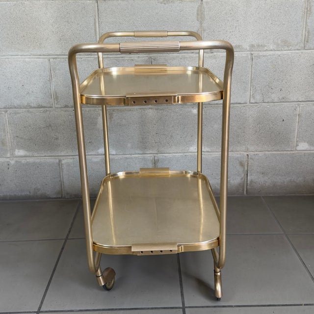 1970s Vintage Aluminum Bar Cart from C.P. Torino, 1970s For Sale - Image 5 of 12