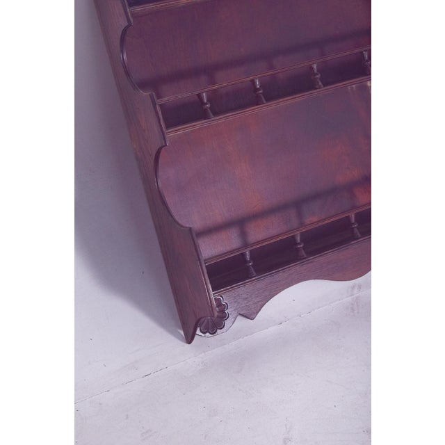 1950s Portuguese Wooden Plate Rack with Carved Floral Motifs, 1950 For Sale - Image 5 of 6