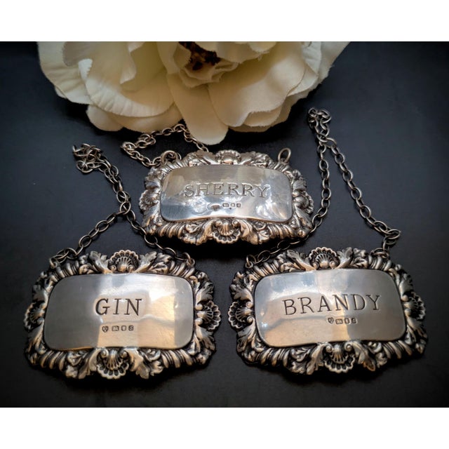 Vintage Waterford Crystal Colleen Spirits Decanters With Sterling Silver Tags, Set of 3 For Sale - Image 9 of 11