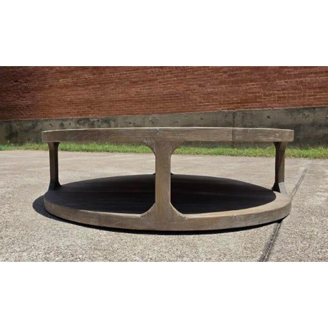 Modern Restoration Hardware Martens Coffee Table 55" Round For Sale - Image 3 of 11