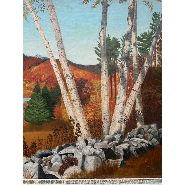 Paint 1966 Vintage Original Oil Painting Landscape of Mt. Chocorua New Hampshire For Sale - Image 7 of 9