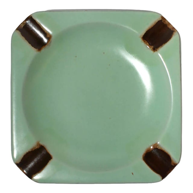 Art Deco Mint-Green Ceramic Ashtray by Harald Östergren for Upsala-Ekeby, 1930s For Sale