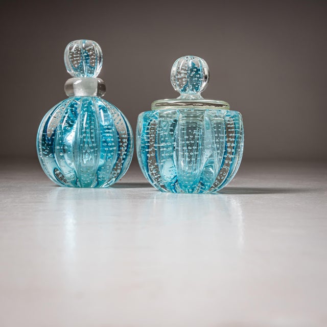 Mid-20th Century Hollywood Regency Style Murano Glass Bottles, Italy For Sale - Image 9 of 11