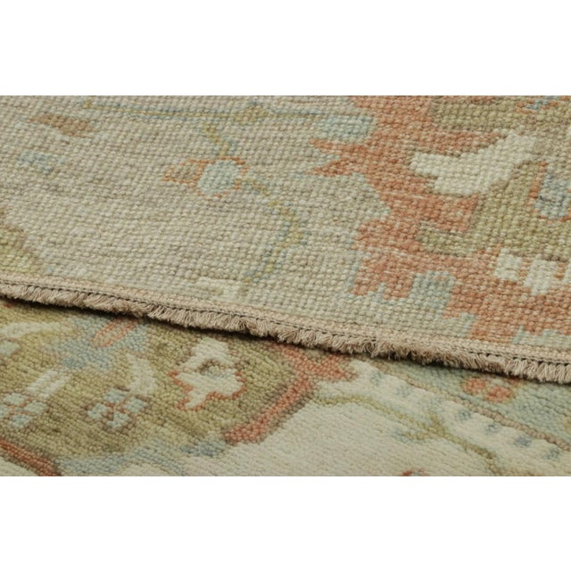 Beige Rug & Kilim’s Oushak Style Rug in Beige and Green With Floral Patterns For Sale - Image 8 of 8