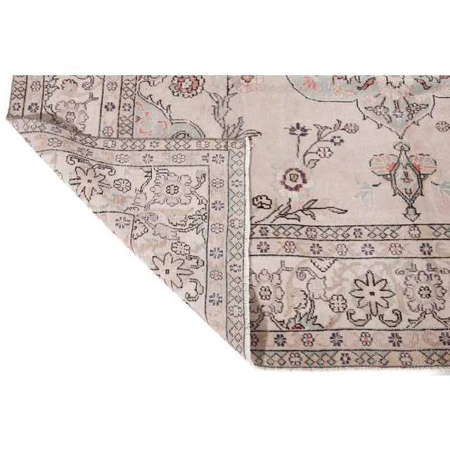 1960s Vintage Floral Turkish Oushak Rug - 7′6″ × 11′3″ For Sale - Image 4 of 6