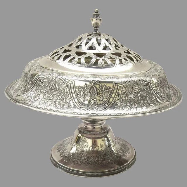 Silver Vintage Flower Arranger Insert Center Piece by Wilcox International Co For Sale - Image 8 of 8