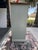 Fully refinished by hand: Body in a soft sage green (Evergreen Fog) Rich walnut-stained wood top for contrast New antique...